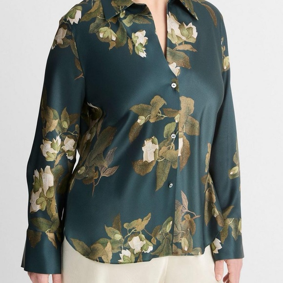 Vince Camellia Branch Silk Shirt - Picture 2 of 10